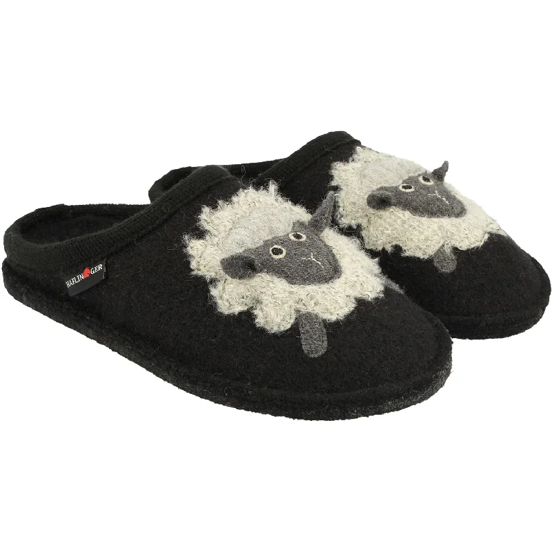 Elegant Casual Footwear Women's Haflinger Lamby Black Wool