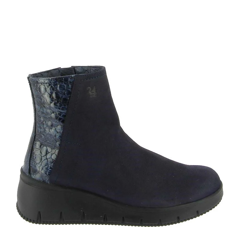 24 HRS 25842 Navy Ankle Boot