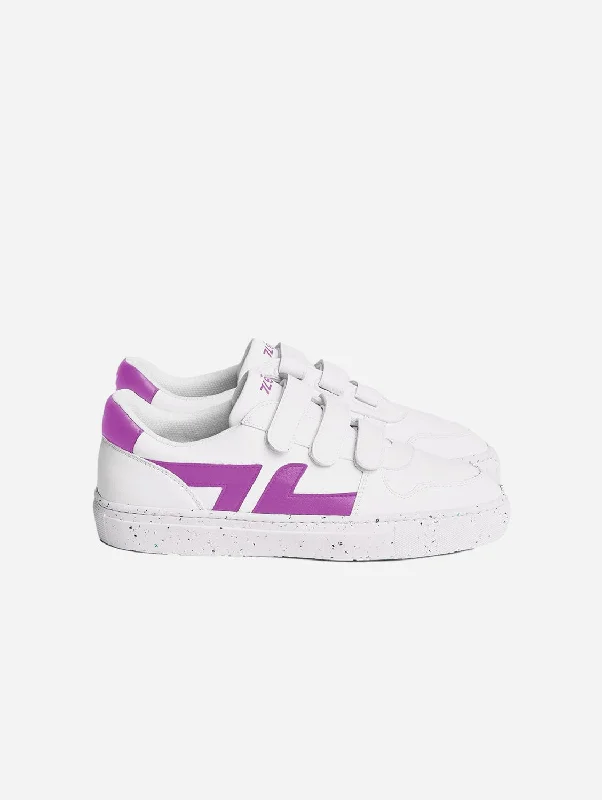 Stylish Running Sneakers Alpha Vegan Leather Velcro Sneakers | Lilac