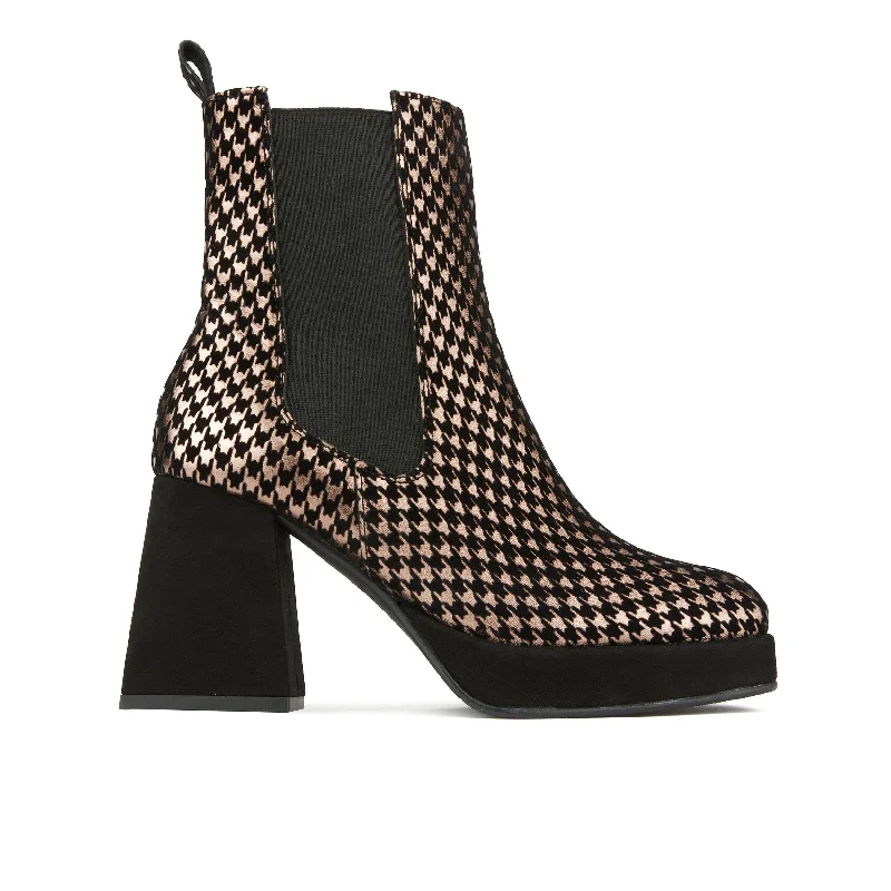 Botanic Boot - Black & Houndstooth