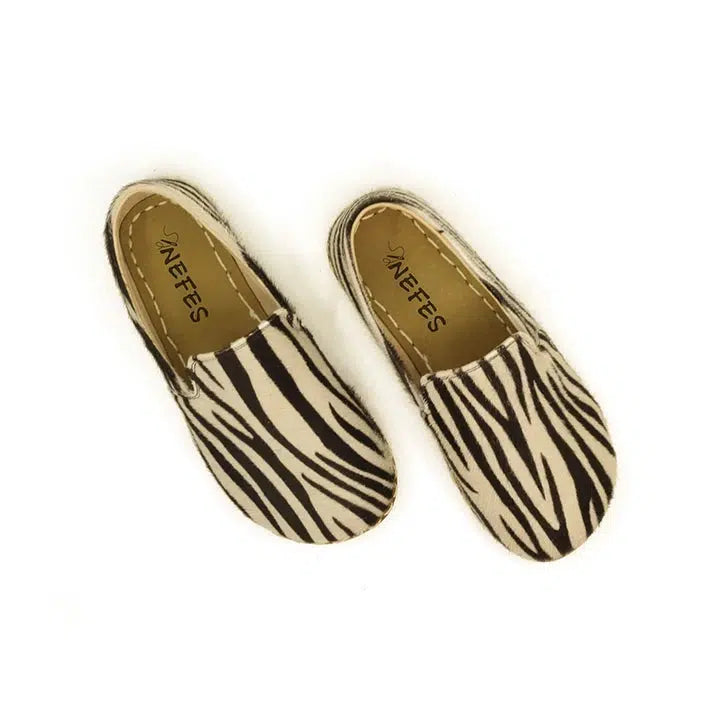 Sporty Casual Shoes Handmade Women's Barefoot Shoes - Zebra Print