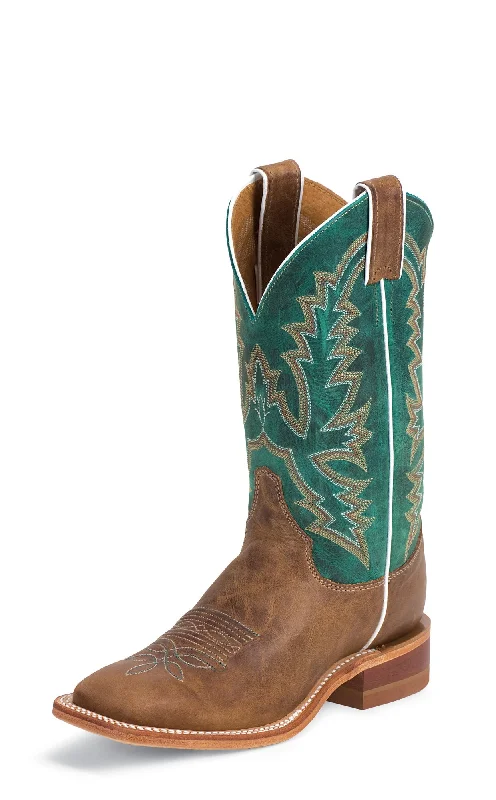 Durable Work Boots Justin Womens Dark Turquoise Calf Leather Western Boots 11in Bent Rail