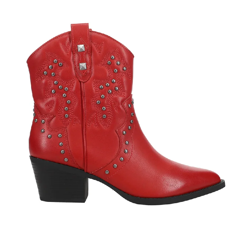 Casual Walking Boots Nowhere Burnished Studded Cowboy Booties