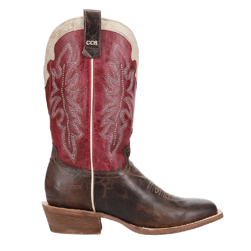 Stylish Winter Footwear Ride 'em Cowgirl CCS Embroidered Square Toe Cowboy Boots