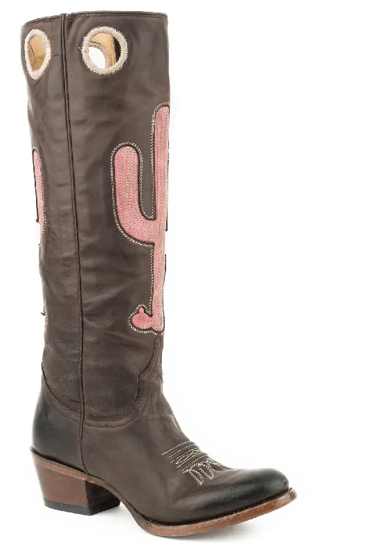 Best Hiking Shoes Online Stetson Womens Brown Leather Taylor Pink Cactus Cowboy Boots