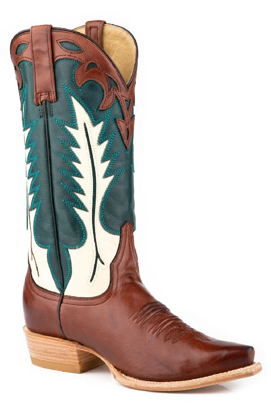 Stetson Womens Dani Brown Leather Cowboy Boots