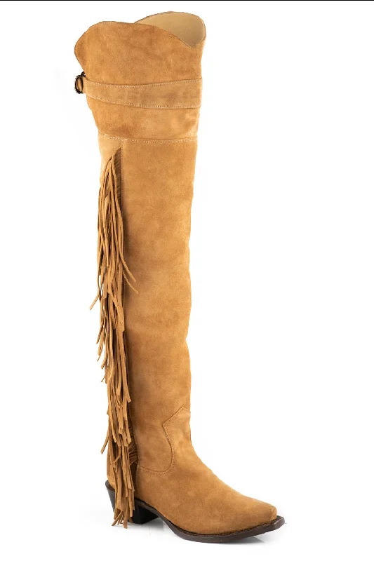 Outdoor Work Boots Stetson Womens Glam 26in Tan Leather Cowboy Boots