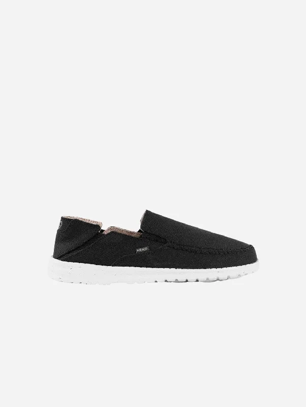 Sporty Casual Shoes SunSlide Women's Hemp Slip-On Sneakers | Black