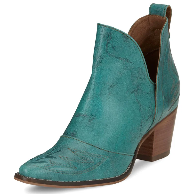 High Fashion Footwear Nocona Women's Snip Toe Turquoise Micki Bootie