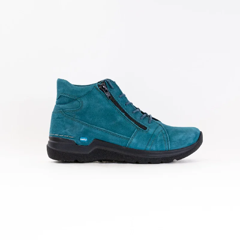 Wolky Why (Women's) - Petrol Nubuck Leather