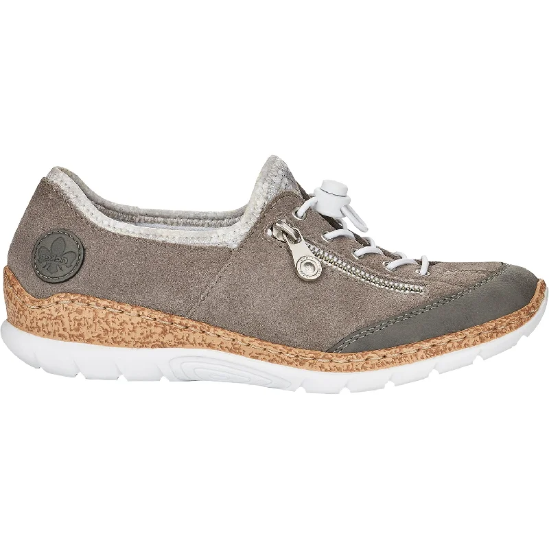 Women's Rieker N42F1-40 Nikita F1 Cement/Dust Silver Suede